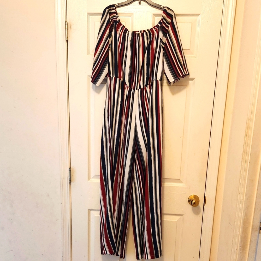 Purple Snow Striped Jumpsuit